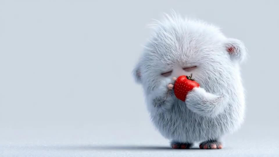 Pip, the Food for Thoughts homepage mascot, holding a red apple